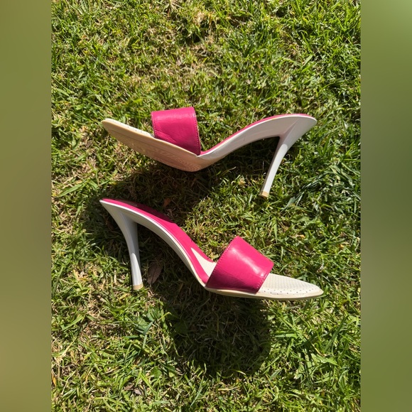 Y2K Vintage Hot Pink Charles David 4 Inch Stiletto Mule Sz 38 - Picture 2 of 8